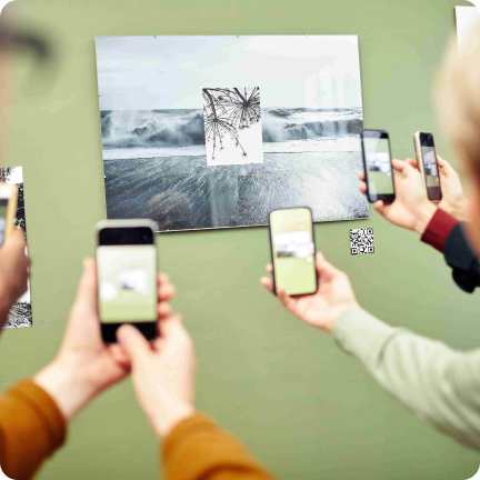 Phones taking photos of a painting